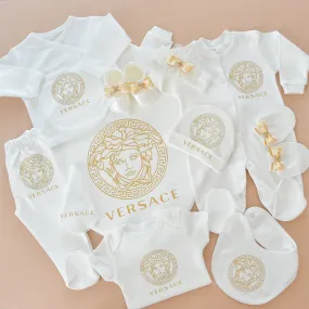 Versace Inspired Newborn Baby Set - 10 Pieces Set