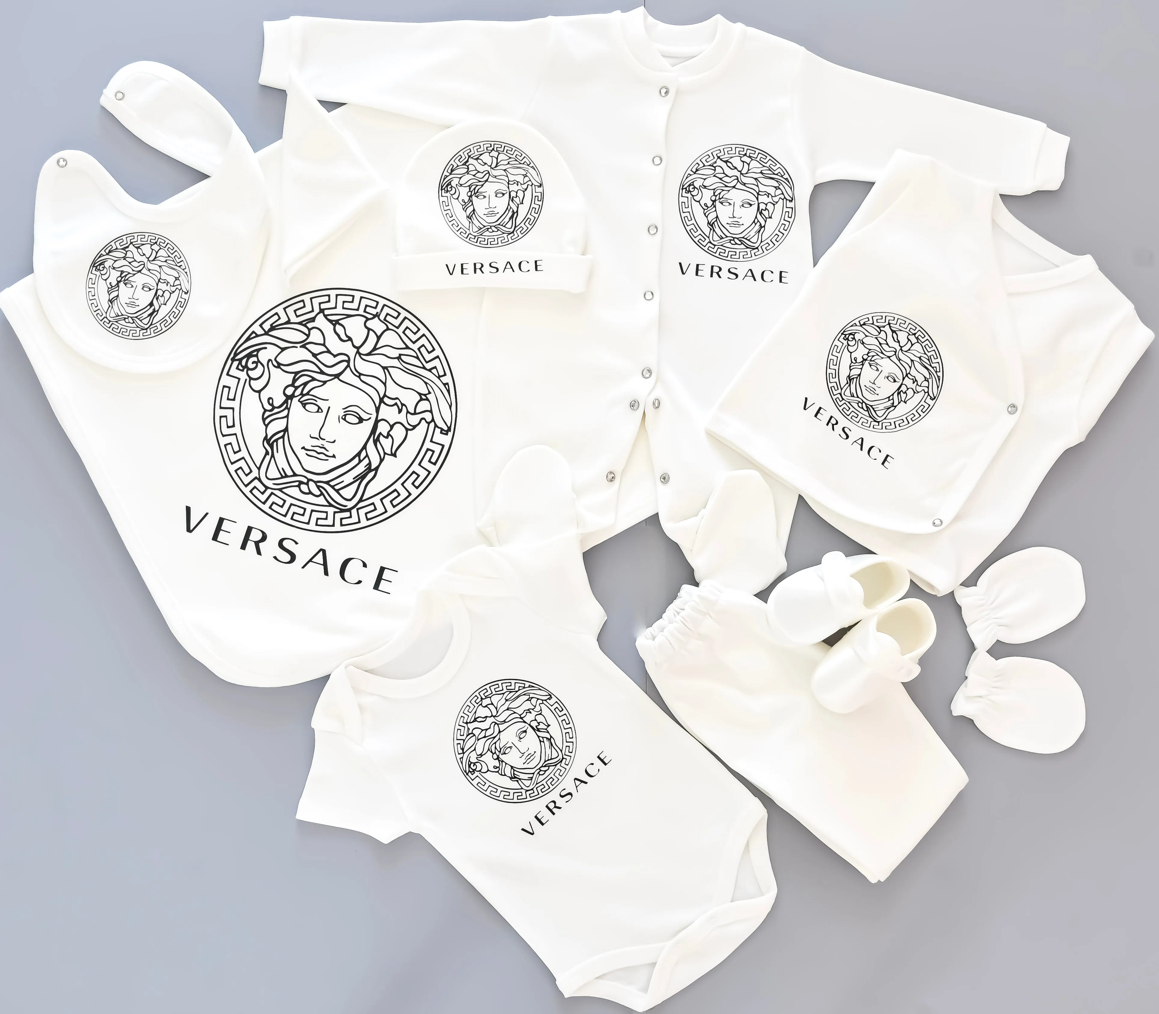 Versace Inspired Newborn Baby Set - 10 Pieces Set