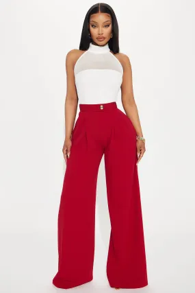 What Matters Most Wide Leg Trouser - Red