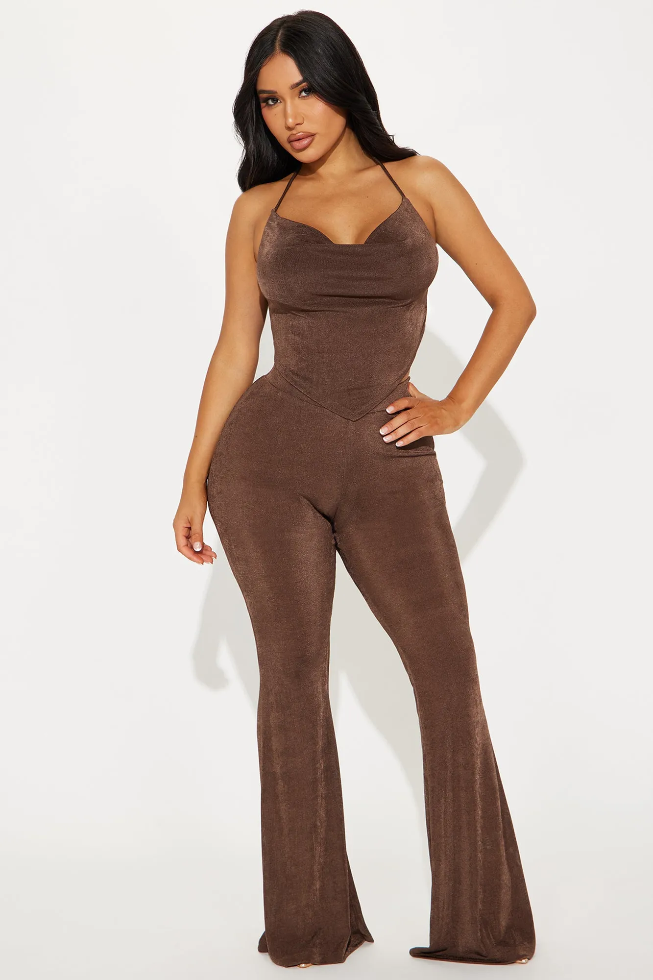 Who Do You Love Slinky Pant Set 33 - Chocolate