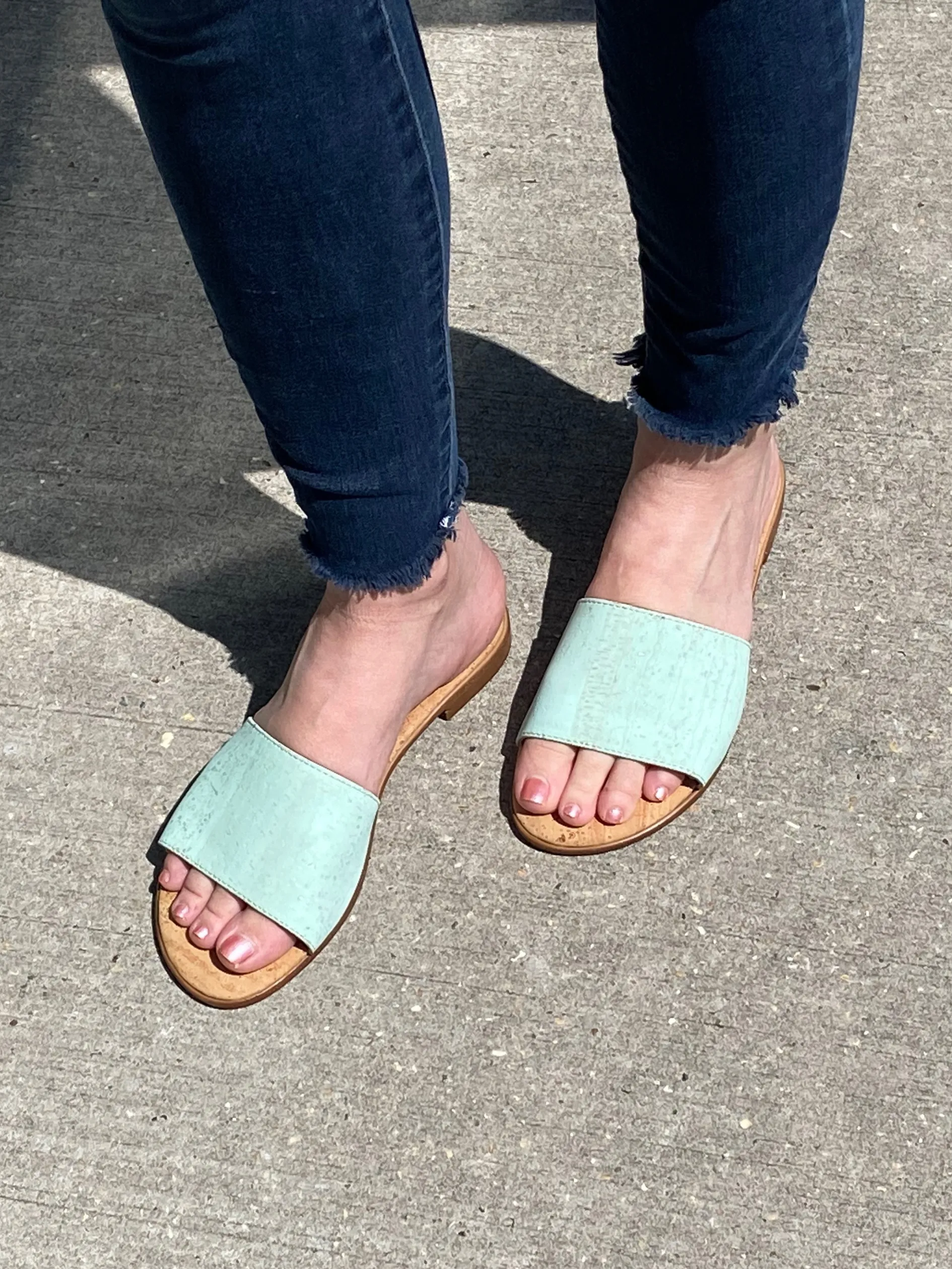 Women's Cork Sandal (Aqua)