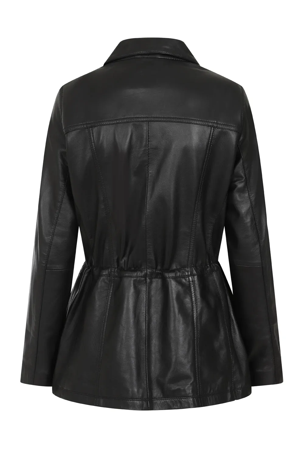 Women's Hip Length Genuine Leather Jacket - 'GRACIE'