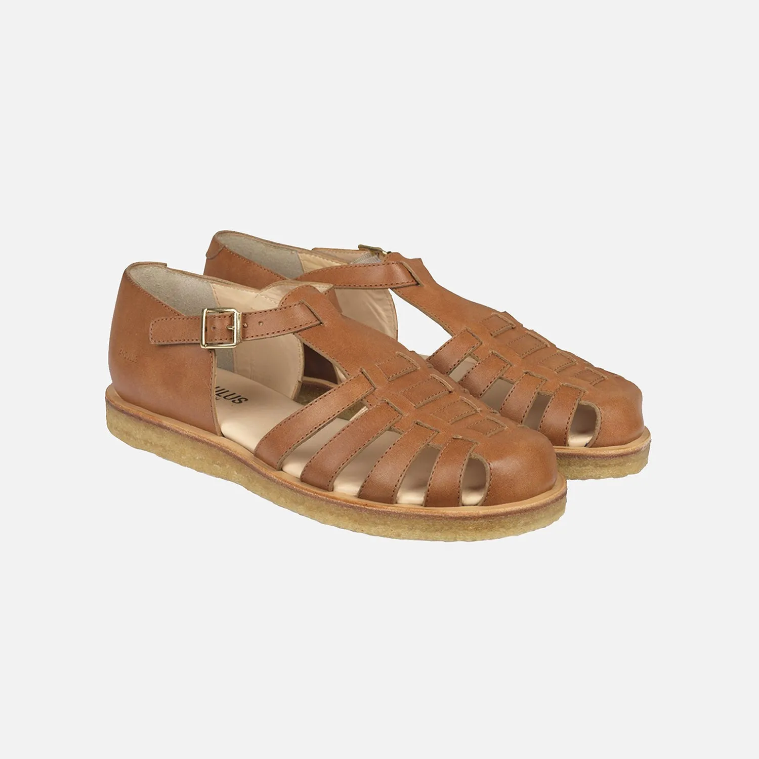 Womens Leather Fisherman Sandal - Tan