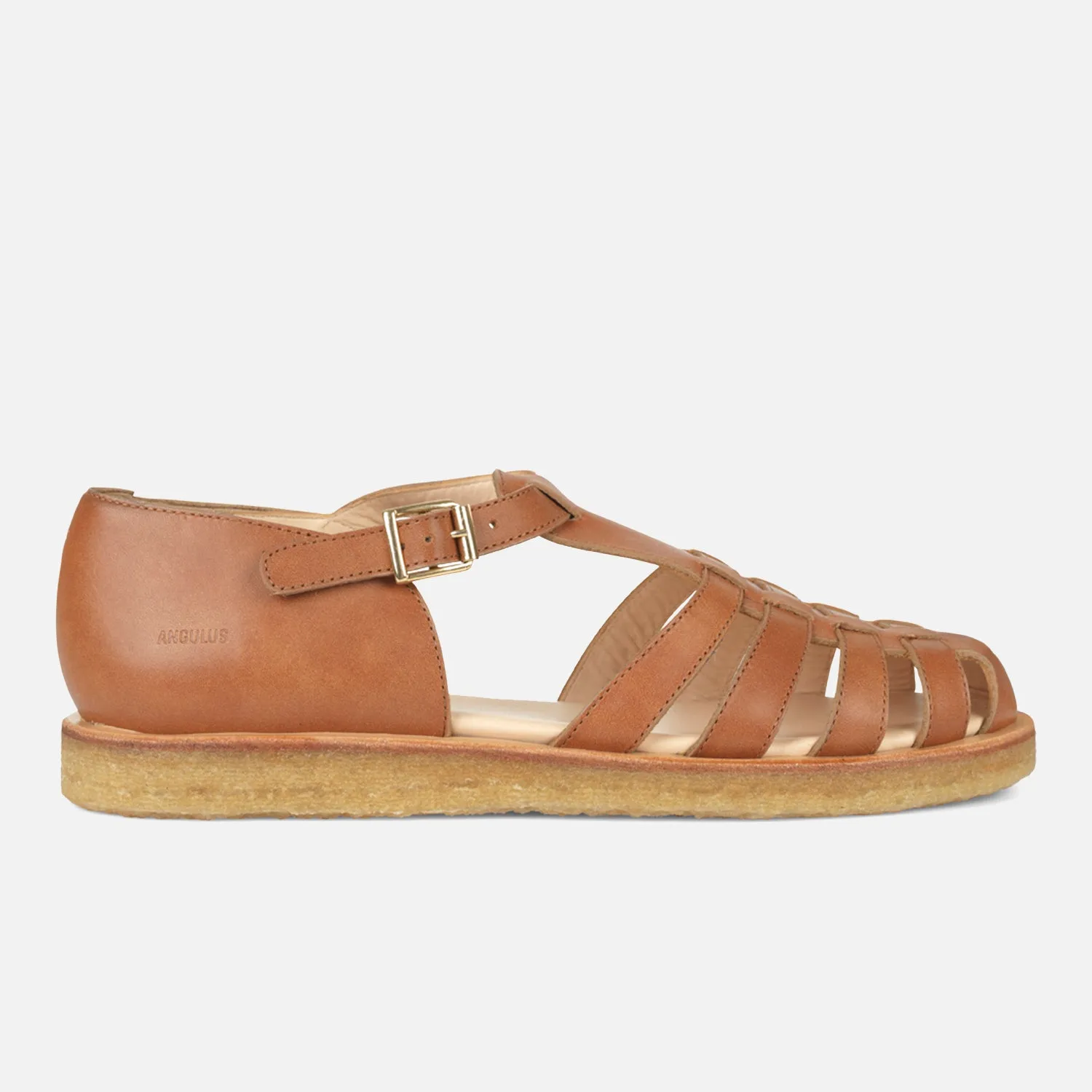 Womens Leather Fisherman Sandal - Tan